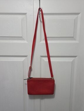 Matt & Nat Red Leather Crossbody with Adjustable Strap